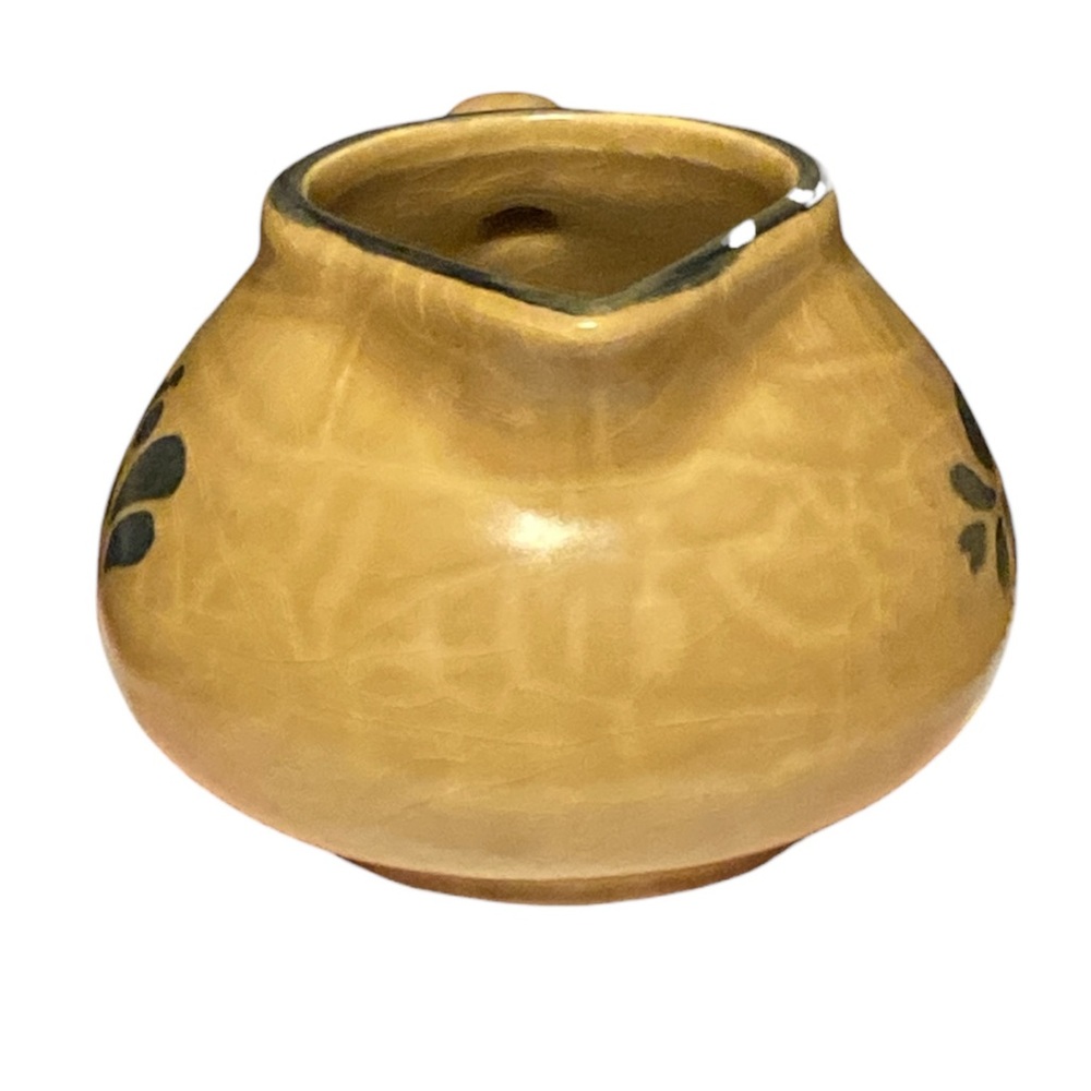 Rustic Tan and Blue Ceramic Pitcher gravy - Picture 2 of 5